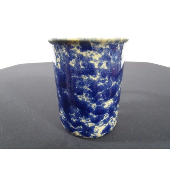 Bennington Pottery Blue Agate Spongeware 7oz Coffee Mug - Picture 2 of 6